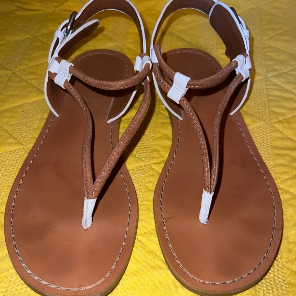 Coach Clarkson Open Toe Casual Slingback Sandals Off White Sz 7.5B  Q8976